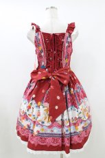画像3: BABY,THE STARS SHINE BRIGHT / Pastoral Decoration Palette柄ヨークレースジャンパースカート Free エンジ H-26-07-27-003-BA-OP-NS-ZH (3)