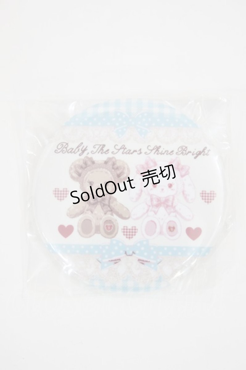 画像1: BABY,THE STARS SHINE BRIGHT / くみゃちゃんのSweet Heart Check柄缶バッジ  オフ/サックス H-26-07-27-1013-BA-ZA-NS-ZH (1)