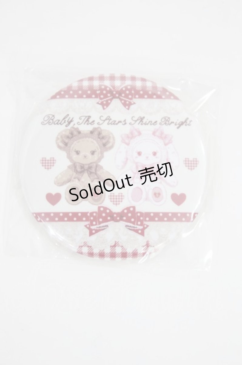 画像1: BABY,THE STARS SHINE BRIGHT / くみゃちゃんのSweet Heart Check柄缶バッジ  オフ/エンジ H-26-07-27-1015-BA-ZA-NS-ZH (1)