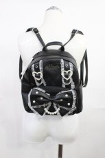 画像1: Ank Rouge / モノグラムリュック 縦27cm横26cmマチ11cm ブラック H-26-07-27-1024-CA-BG-NS-ZH (1)