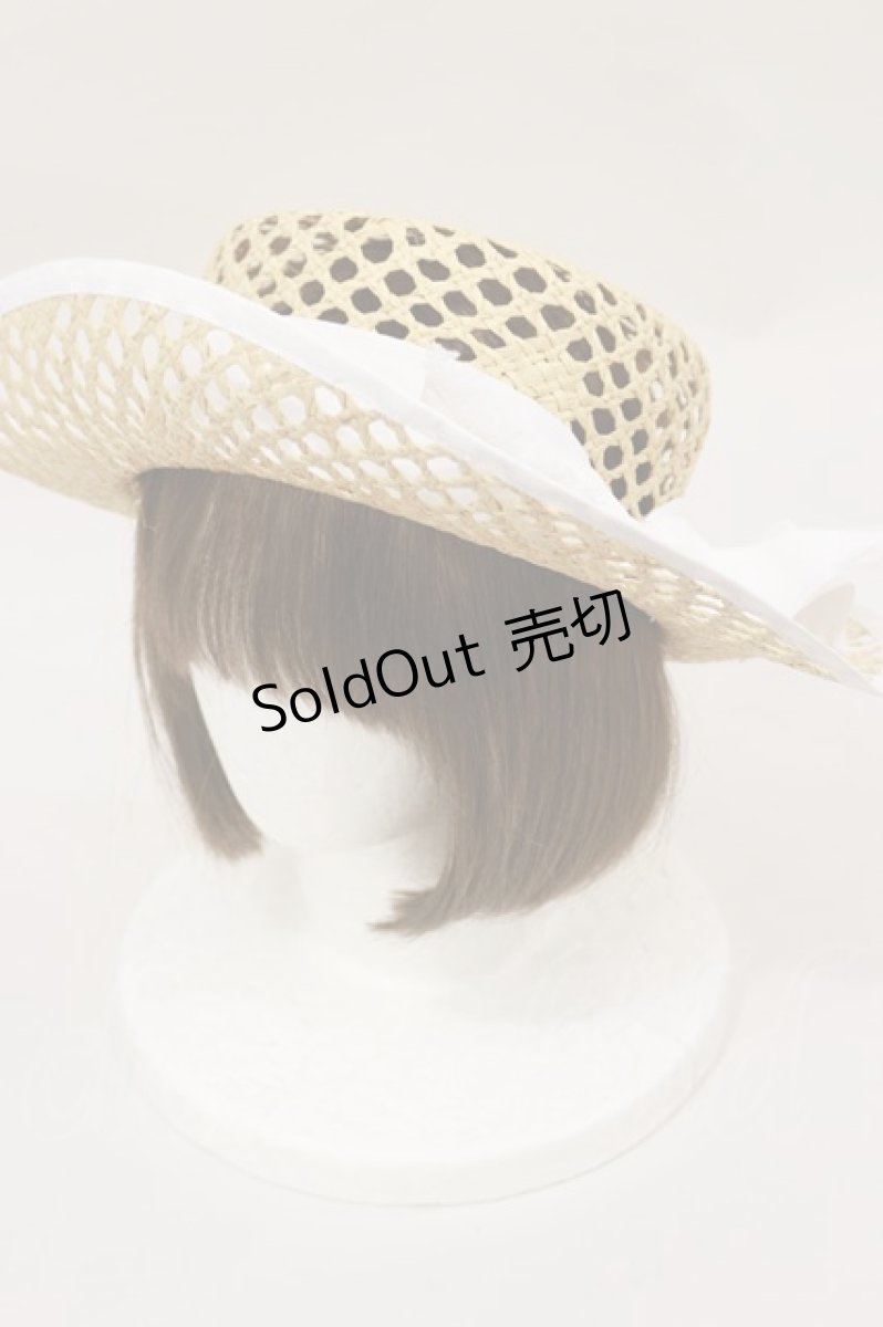 画像1: axes femme / ドット編カンカン帽  白 H-26-07-27-2004-AX-AC-NS-ZT (1)