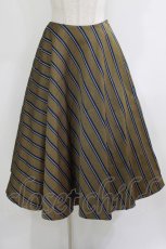 画像1: Jane Marple / Regimental stripe circular skirt M ocher H-26-07-28-006-JM-SK-AK-ZH (1)