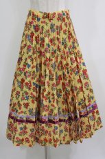 画像1: Jane Marple Dans Le Salon / Flowers of Jouy double accordion skirt M マスタード H-26-07-28-007-JM-SK-KB-ZH (1)