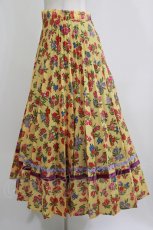 画像2: Jane Marple Dans Le Salon / Flowers of Jouy double accordion skirt M マスタード H-26-07-28-007-JM-SK-KB-ZH (2)