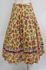 画像3: Jane Marple Dans Le Salon / Flowers of Jouy double accordion skirt M マスタード H-26-07-28-007-JM-SK-KB-ZH (3)