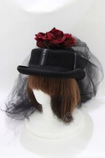 画像1: Cross rose / ローズヴェールハット  ブラック H-26-07-28-077-GO-AC-KB-ZH (1)