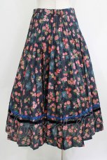 画像3: Jane Marple Dans Le Salon / Flowers of Jouy double accordion skirt  ネイビー H-26-07-28-012-JM-SK-KB-ZH (3)