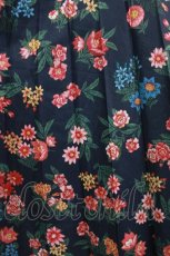 画像4: Jane Marple Dans Le Salon / Flowers of Jouy double accordion skirt  ネイビー H-26-07-28-012-JM-SK-KB-ZH (4)