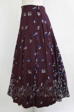 画像2: Jane Marple Dans Le Salon / Dance with roses gored skirt  ボルドーミックス H-26-07-28-002-JM-SK-KB-ZH (2)