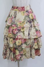 画像1: Jane Marple Dans Le Salon / Flower Wallpaper Fluffy Skirt  アイボリー H-26-07-28-024-JM-SK-KB-ZH (1)