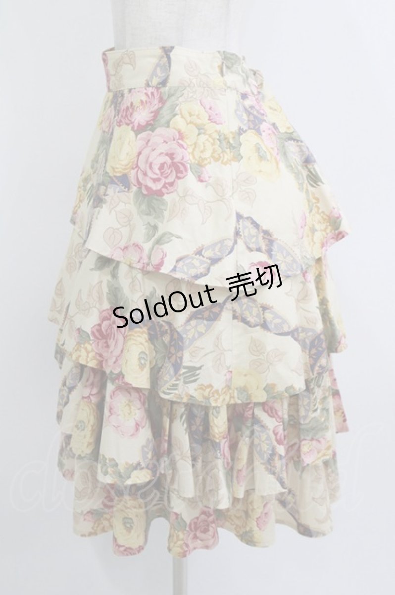 画像2: Jane Marple Dans Le Salon / Flower Wallpaper Fluffy Skirt  アイボリー H-26-07-28-024-JM-SK-KB-ZH (2)
