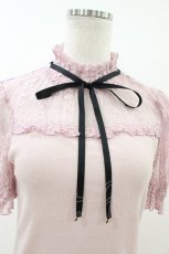 画像3: Ank Rouge / レース切替テレコトップス M ピンク H-26-07-29-057-CA-TO-NS-ZH (3)