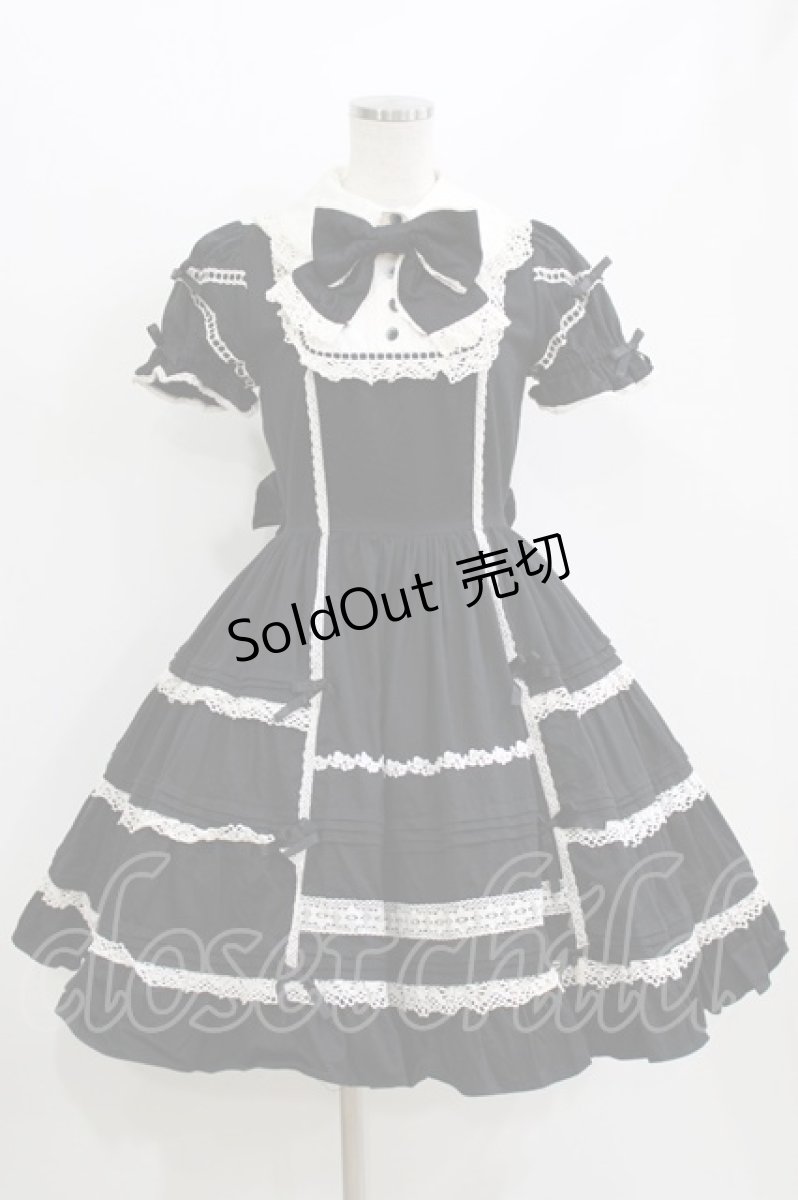 画像1: Angelic Pretty / はしごレースワンピース Free ブラック H-26-07-29-1001-AP-OP-NS-ZH (1)