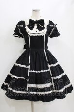画像1: Angelic Pretty / はしごレースワンピース Free ブラック H-26-07-29-1001-AP-OP-NS-ZH (1)