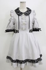 画像1: DearMyLove / キラキラビジューオフショルフリルワンピース M ブルー H-26-07-29-1032-GO-OP-NS-ZH (1)
