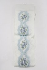 画像1: m petit by misako / ECAMOVKバラレース  白/サックス H-26-07-29-1058-LO-ZA-NS-ZH (1)