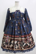 画像1: Angelic Pretty / British Bearワンピース Free ブルー H-26-07-29-1006-AP-OP-NS-ZH (1)