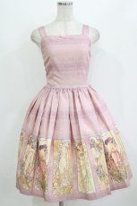 画像1: Innocent World / ミュシャノースリーブドレス M/92cm丈 ピンク H-26-07-29-1012-IW-OP-NS-ZH (1)
