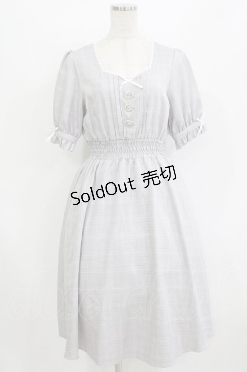 画像1: DearMyLove / シャーリングハートボタンワンピース M グレーチェック H-26-07-29-1013-GO-OP-NS-ZH (1)