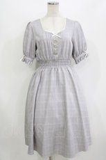画像1: DearMyLove / シャーリングハートボタンワンピース M グレーチェック H-26-07-29-1013-GO-OP-NS-ZH (1)
