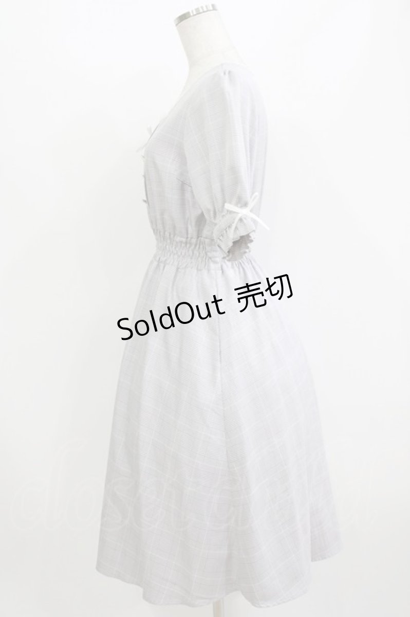 画像2: DearMyLove / シャーリングハートボタンワンピース M グレーチェック H-26-07-29-1013-GO-OP-NS-ZH (2)