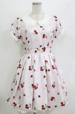画像1: Ank Rouge / ハートロゴチェリーワンピース M ピンク H-26-07-29-1014-CA-OP-NS-ZH (1)