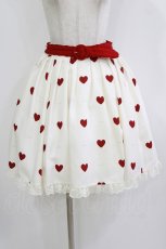画像1: mille fille closet by LODISPOTTO / RetroFrenchハートスカート M オフ/レッド H-26-07-29-1016-LO-SK-NS-ZH (1)