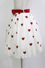 画像2: mille fille closet by LODISPOTTO / RetroFrenchハートスカート M オフ/レッド H-26-07-29-1016-LO-SK-NS-ZH (2)