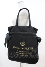 画像1: Maison de FLEUR / ダブルリボントートバッグ  ブラック H-26-07-29-015-LO-BG-NS-ZH (1)