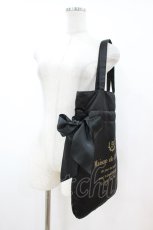 画像2: Maison de FLEUR / ダブルリボントートバッグ  ブラック H-26-07-29-015-LO-BG-NS-ZH (2)