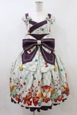 画像1: metamorphose / 【プラスサイズ】春告げ鳥の恋うららタックジャンパースカート プラスサイズ グリーン H-26-07-30-044-ME-OP-NS-ZH (1)