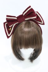 画像1: Angelic Pretty / Royal Velvetカチューシャ  ボルドー H-26-07-30-004-AP-AC-YZ-ZH (1)