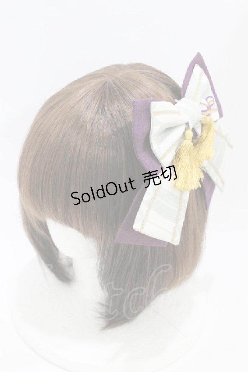 画像1: metamorphose / 春告げ鳥の恋うららリボンバレッタ  グリーン H-26-07-30-009-ME-ZA-NS-ZH (1)