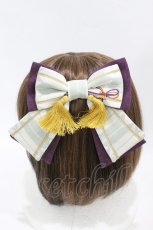 画像2: metamorphose / 春告げ鳥の恋うららリボンバレッタ  グリーン H-26-07-30-009-ME-ZA-NS-ZH (2)