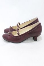 画像2: an another angelus / 細ベルト使いクラシカルパンプス S(22.5-23cm) ワインレッド H-26-07-30-002-CA-SH-YZ-ZH (2)