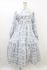 画像1: m petit by misako / トワルドジュイレース襟ワンピース S オフ/ブルー H-26-08-01-008-LO-OP-NS-ZH (1)