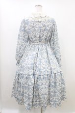 画像2: m petit by misako / トワルドジュイレース襟ワンピース S オフ/ブルー H-26-08-01-008-LO-OP-NS-ZH (2)