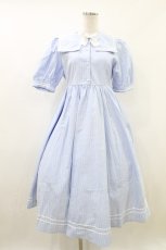 画像1: m petit by misako / ストライプセーラーワンピース S サックス H-26-08-01-009-LO-OP-NS-ZH (1)