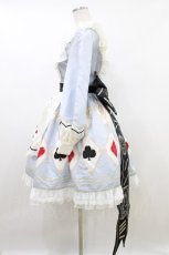 画像2: 十二月暖暖（海外ロリータブランド） / エプロン風ワンピース XS サックス H-26-08-01-011-LO-OP-NS-ZH (2)