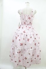 画像2: majoretty / まゆろん/いちごジャンパースカート S ピンク H-26-08-01-003-GO-OP-NS-ZH (2)