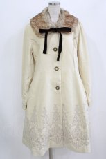 画像1: axes femme / 裾刺繍ロングコート L 生成り H-26-08-02-030-AX-CO-NS-ZH (1)