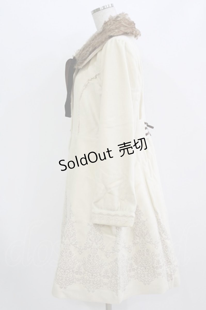 画像2: axes femme / 裾刺繍ロングコート L 生成り H-26-08-02-030-AX-CO-NS-ZH (2)