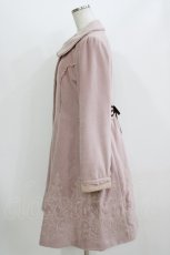 画像2: axes femme / 裾刺繍ロングコート L ピンク H-26-08-02-031-AX-CO-NS-ZH (2)