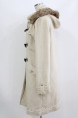 画像2: axes femme / ファートリムフードダッフルコート L 生成り H-26-08-02-032-AX-CO-NS-ZH (2)