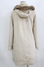 画像3: axes femme / ファートリムフードダッフルコート L 生成り H-26-08-02-032-AX-CO-NS-ZH (3)