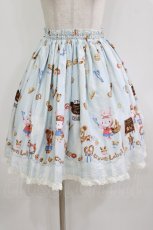 画像1: metamorphose / くまちゃんのBakery cafeスカート Free サックス H-26-08-02-036-ME-SK-NS-ZH (1)