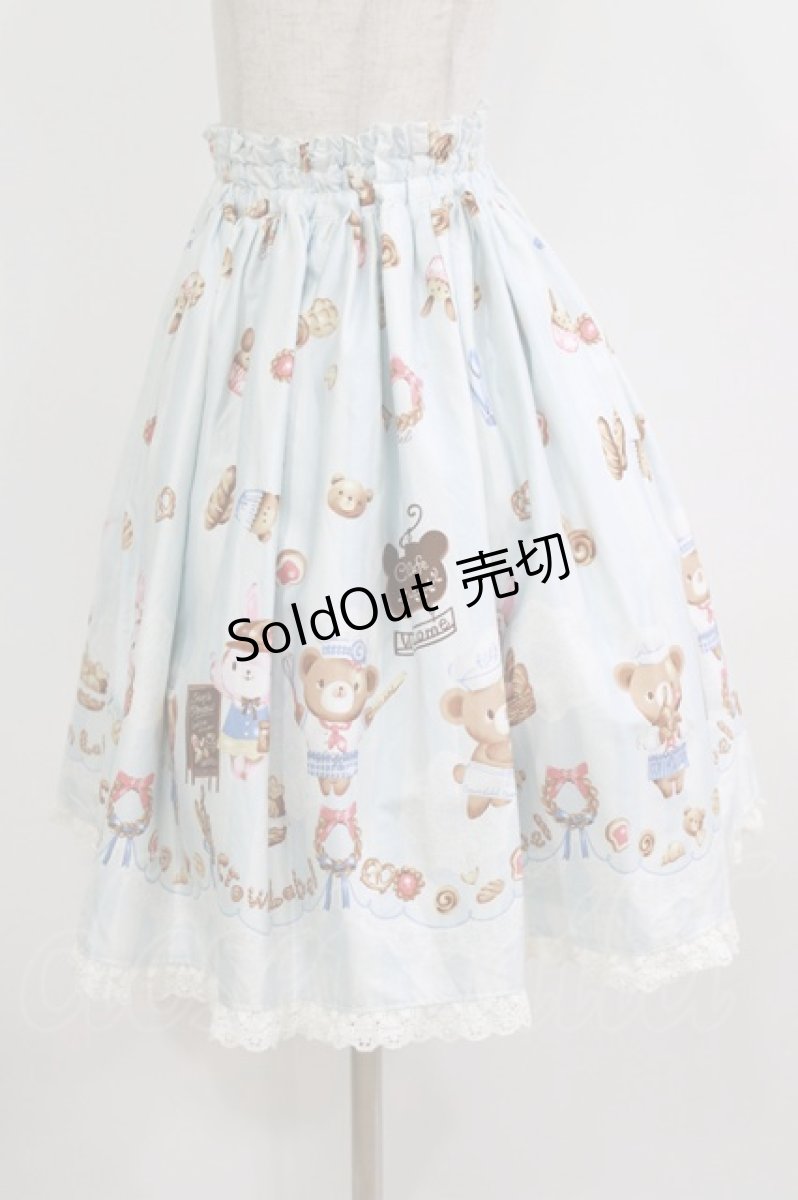 画像2: metamorphose / くまちゃんのBakery cafeスカート Free サックス H-26-08-02-036-ME-SK-NS-ZH (2)