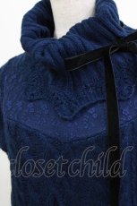 画像4: axes femme / タートルざっくりニットワンピース M ブルー H-26-08-02-038-AX-OP-NS-ZH (4)