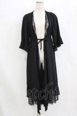 画像1: axes femme / レーシーロングカーデ M ブラック H-26-08-02-046-AX-TO-NS-ZH (1)