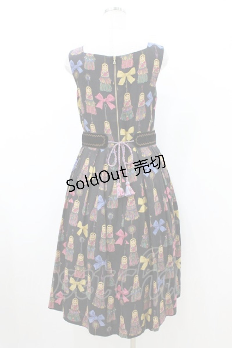 画像2: Jane Marple / Little tassel dollsスクエアドレス M ブラック H-26-08-02-1027-JM-OP-ET-ZH (2)